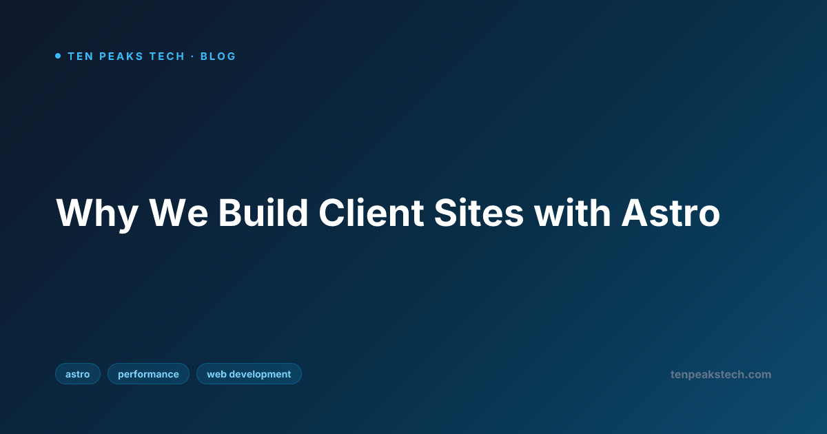 Why We Build Client Sites with Astro